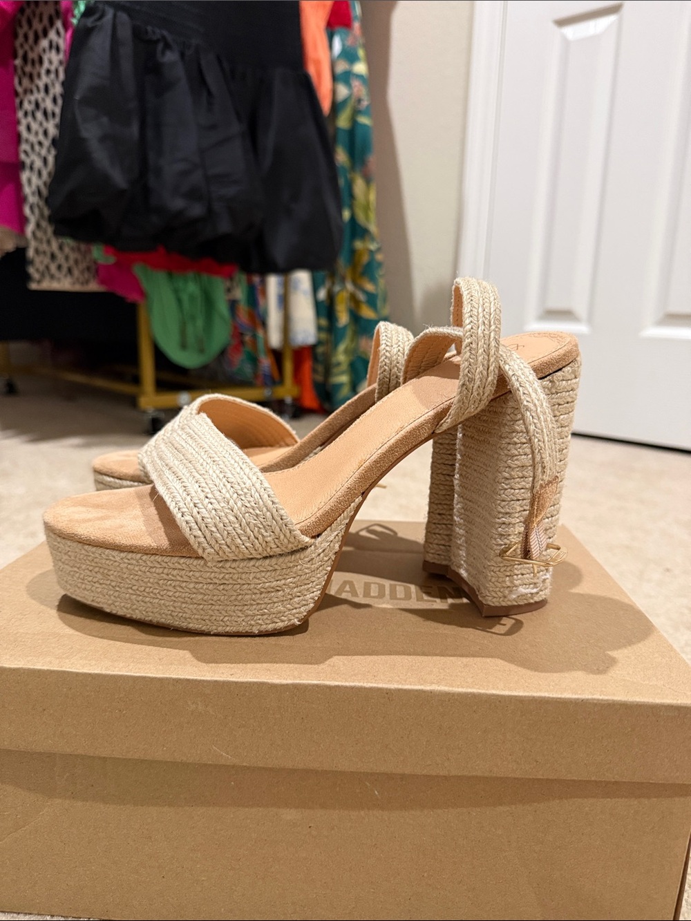 VICI Oasis Society Natural Woven Espadrille Platform Sandals